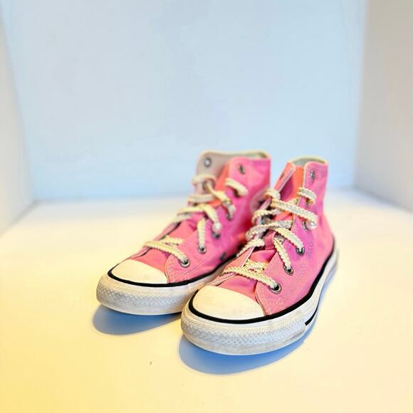 Converse Chuck Taylor All Star Pink High Top Youth Sneakers size 1Y - Picture 6 of 8
